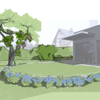 Nvrh rekontrukcie zhradnej terasy a deliacej zny od susednho pozemku